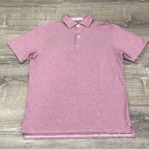 Holderness & Bourne Tailored Fit Polo- Men's Medium- Vintage Claret & White